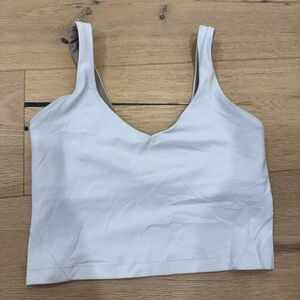White Scoop Neck Sports Bra Crop Top